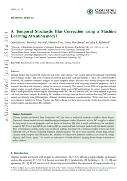 A Temporal Stochastic Bias Correction using a Machine Learning Attention
  model