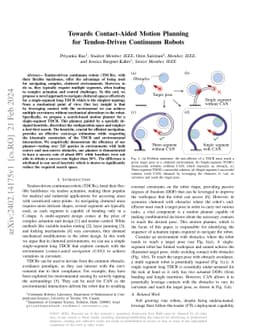 Towards Contact-Aided Motion Planning for Tendon-Driven Continuum Robots