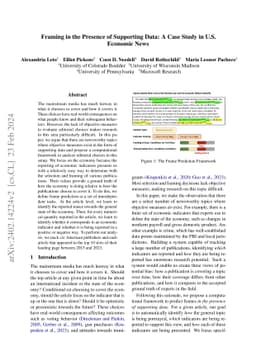 Framing in the Presence of Supporting Data: A Case Study in U.S.
  Economic News