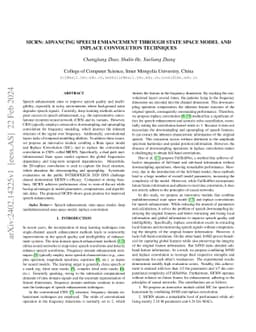 SICRN: Advancing Speech Enhancement through State Space Model and
  Inplace Convolution Techniques