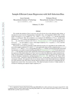Sample-Efficient Linear Regression with Self-Selection Bias