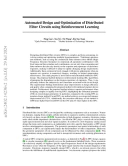 Automated Design and Optimization of Distributed Filtering Circuits via
  Reinforcement Learning