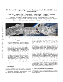 We Choose to Go to Space: Agent-driven Human and Multi-Robot
  Collaboration in Microgravity