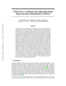 YOLO-TLA: An Efficient and Lightweight Small Object Detection Model
  based on YOLOv5