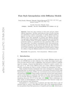 Font Style Interpolation with Diffusion Models