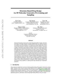 Structure-Based Drug Design via 3D Molecular Generative Pre-training and
  Sampling