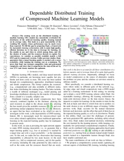 Dependable Distributed Training of Compressed Machine Learning Models