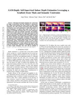 GAM-Depth: Self-Supervised Indoor Depth Estimation Leveraging a
  Gradient-Aware Mask and Semantic Constraints