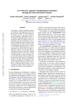 J-UniMorph: Japanese Morphological Annotation through the Universal
  Feature Schema