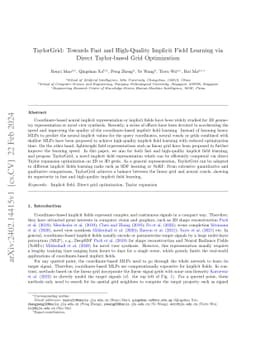 TaylorGrid: Towards Fast and High-Quality Implicit Field Learning via
  Direct Taylor-based Grid Optimization