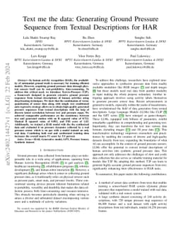Text me the data: Generating Ground Pressure Sequence from Textual
  Descriptions for HAR