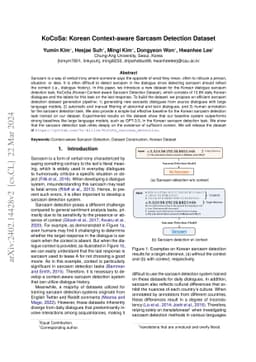 KoCoSa: Korean Context-aware Sarcasm Detection Dataset