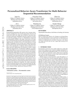 Personalized Behavior-Aware Transformer for Multi-Behavior Sequential
  Recommendation