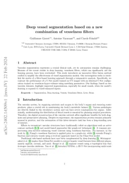 Deep vessel segmentation based on a new combination of vesselness
  filters
