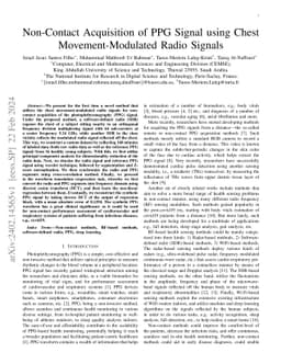 Non-Contact Acquisition of PPG Signal using Chest Movement-Modulated
  Radio Signals