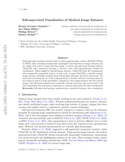 Self-supervised Visualisation of Medical Image Datasets