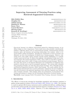 Improving Assessment of Tutoring Practices using Retrieval-Augmented
  Generation