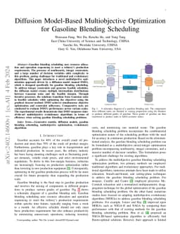 Diffusion Model-Based Multiobjective Optimization for Gasoline Blending
  Scheduling