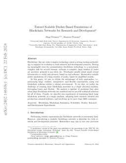 Toward Scalable Docker-Based Emulations of Blockchain Networks for
  Research and Development