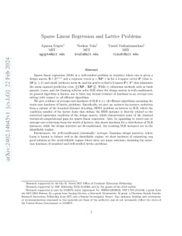 Sparse Linear Regression and Lattice Problems