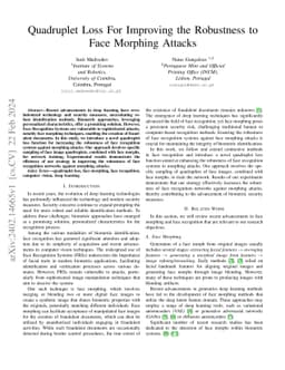 Quadruplet Loss For Improving the Robustness to Face Morphing Attacks