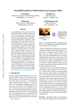 Visual Hallucinations of Multi-modal Large Language Models