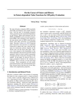 On the Curses of Future and History in Future-dependent Value Functions
  for Off-policy Evaluation
