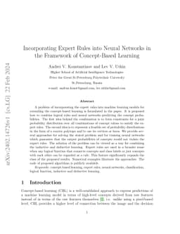 Incorporating Expert Rules into Neural Networks in the Framework of
  Concept-Based Learning