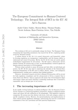 The European Commitment to Human-Centered Technology: The Integral Role
  of HCI in the EU AI Act's Success