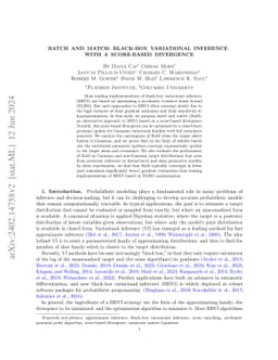 Batch and match: black-box variational inference with a score-based
  divergence