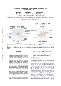 Measuring Multimodal Mathematical Reasoning with MATH-Vision Dataset