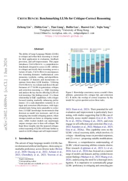 CriticBench: Benchmarking LLMs for Critique-Correct Reasoning
