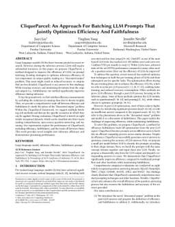 CliqueParcel: An Approach For Batching LLM Prompts That Jointly
  Optimizes Efficiency And Faithfulness