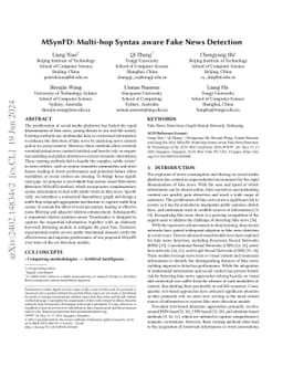 MSynFD: Multi-hop Syntax aware Fake News Detection