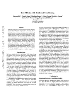 Text Diffusion with Reinforced Conditioning