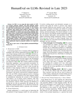 HumanEval on Latest GPT Models -- 2024