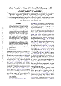 A Dual-Prompting for Interpretable Mental Health Language Models