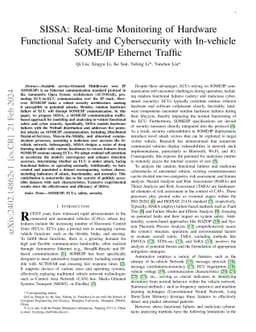 SISSA: Real-time Monitoring of Hardware Functional Safety and
  Cybersecurity with In-vehicle SOME/IP Ethernet Traffic