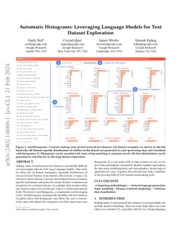 Automatic Histograms: Leveraging Language Models for Text Dataset
  Exploration