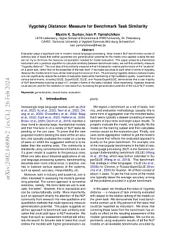 Vygotsky Distance: Measure for Benchmark Task Similarity