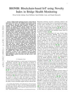 BIONIB: Blockchain-based IoT using Novelty Index in Bridge Health
  Monitoring