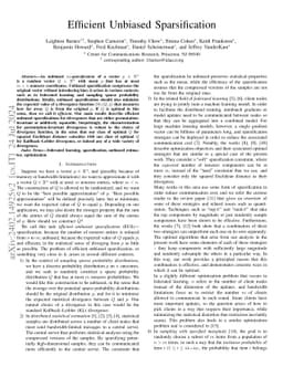 Efficient Unbiased Sparsification