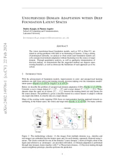 Unsupervised Domain Adaptation within Deep Foundation Latent Spaces