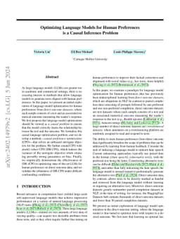 Optimizing Language Models for Human Preferences is a Causal Inference
  Problem