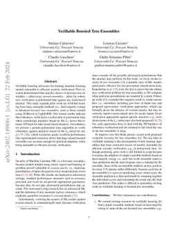 Verifiable Boosted Tree Ensembles