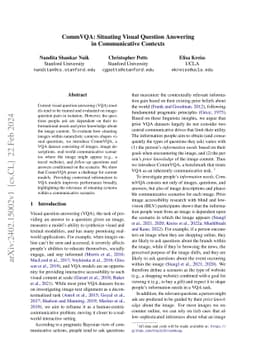 CommVQA: Situating Visual Question Answering in Communicative Contexts