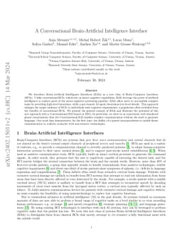 A Conversational Brain-Artificial Intelligence Interface