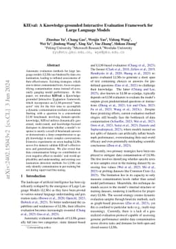 KIEval: A Knowledge-grounded Interactive Evaluation Framework for Large
  Language Models
