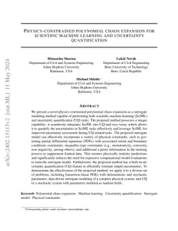 Physics-constrained polynomial chaos expansion for scientific machine
  learning and uncertainty quantification