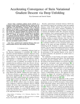 Accelerating Convergence of Stein Variational Gradient Descent via Deep
  Unfolding